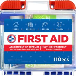 Be Smart Get Prepared 110 pc First Aid Kit: Clean, Treat, Protect Minor Cuts, Home, Office, Car, School, Business, Travel, Emergency, Outdoor, Camping & Sports, FSA/HSA (Packaging may vary)