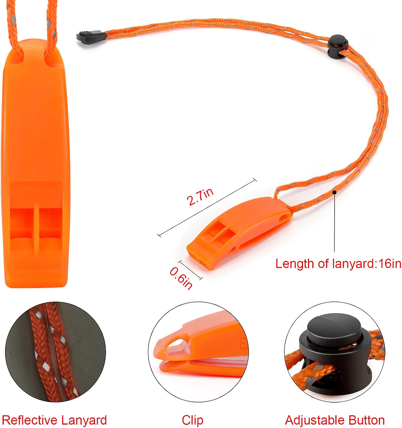 Whistle, Super Loud Emergency Whistle with Lanyard, Ideal for Boating, Swimming, Kayaking, Water Survival, Hiking, Camping - Image 3