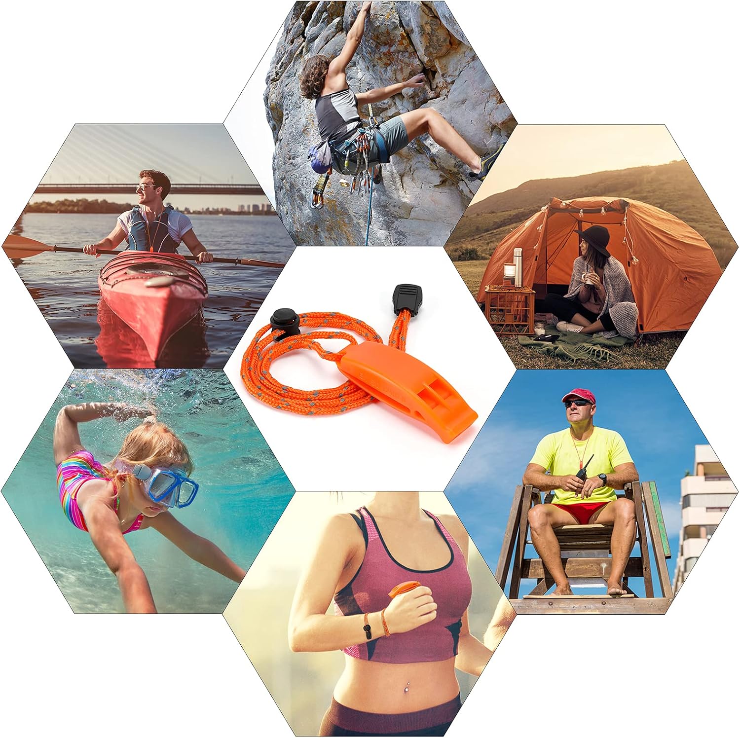 Whistle, Super Loud Emergency Whistle with Lanyard, Ideal for Boating, Swimming, Kayaking, Water Survival, Hiking, Camping - Image 6