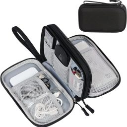 FYY Electronic Organizer, Travel Tech Pouch Bag, Cable Organizer Black